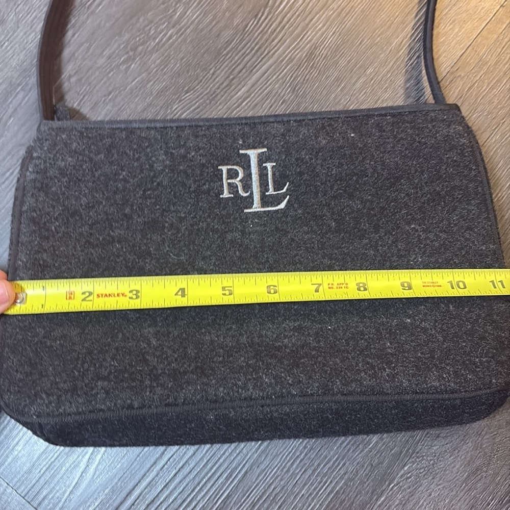 VINTAGE Y2K Ralph Lauren Wool Gray Shoulder Bag - new without tags, Deadstock - Picture 8 of 8